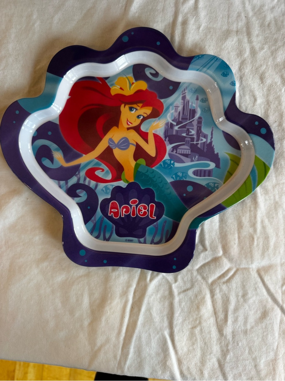 Vintage Disney Ariel Shell Party Plate - Purple, Red, Blue